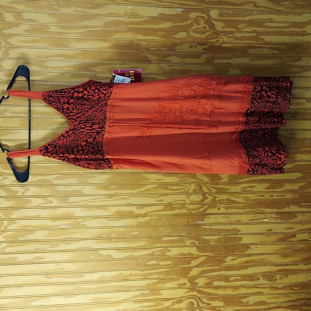 Elegant Orange Midi Dress